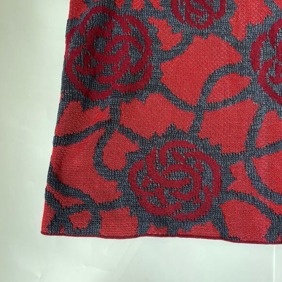 Dries Van Noten Knit Pencil Skirt Rose M Red Grey EUC - Picture 3 of 12